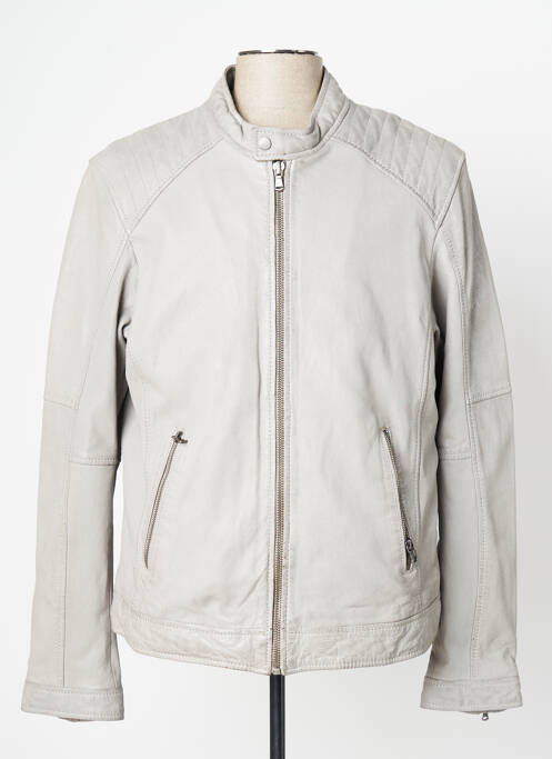 Veste en cuir gris OAKWOOD pour homme