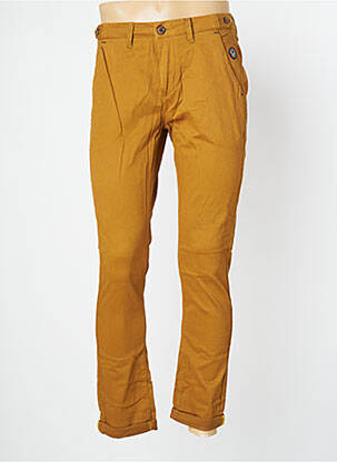 Pantalon slim fermeture zippée sous rabat boutonné marron BENSON & CHERRY homme