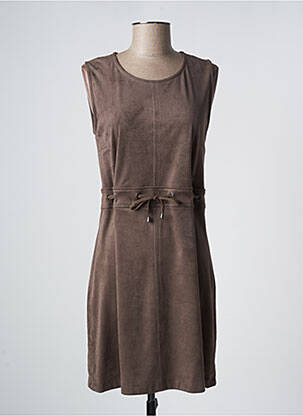 Robe mi-longue sans manche sans manche marron SUN LIGHT femme