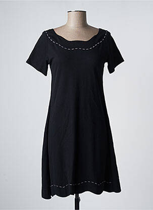 Robe mi-longue manches courtes manches courtes noir LOLITAS&L femme