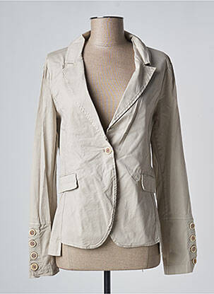 Veste casual col tailleur beige KOSMIKA femme