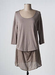 Tunique manches longues col rond marron DECA femme