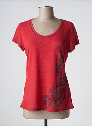 Top tissage jersey manches courtes rouge FRED SABATIER femme