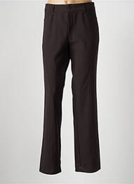 Pantalon droit tissage popeline taille haute marron MOI CANI femme