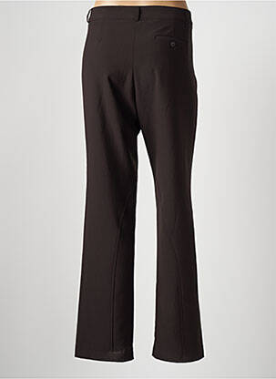 Pantalon droit tissage popeline taille haute marron MOI CANI femme