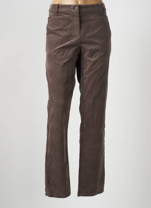 Pantalon droit marron FRANK WALDER pour femme