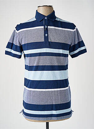 Polo stretch manches courtes bleu DAMART homme