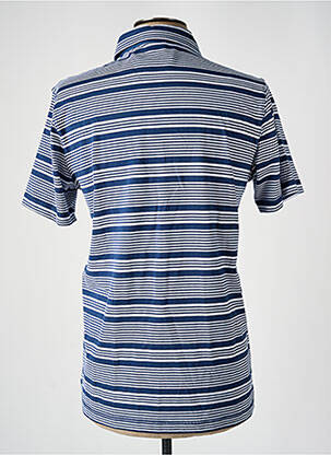 Polo imprimé rayures manches courtes bleu DAMART homme