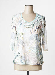 T-shirt col v manches 3/4 vert CONCEPT K femme