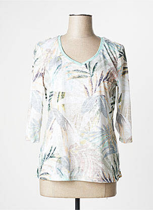T-shirt col v manches 3/4 vert CONCEPT K femme