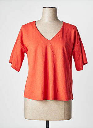 T-shirt coupe droite manches courtes orange WNT COLLECTION femme