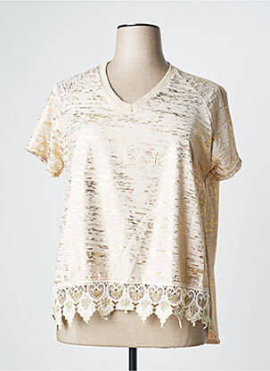 Pull Col V Carla Giannini Doré Taille 38/M - Viscose, Neuf Avec étiquette