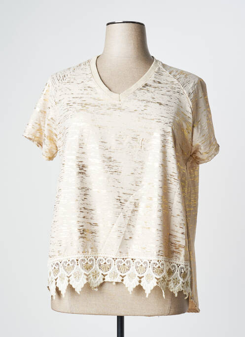 T-shirt beige CARLA GIANNINI pour femme