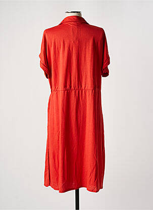 Robe mi-longue tissage crêpe manches courtes orange WNT COLLECTION femme
