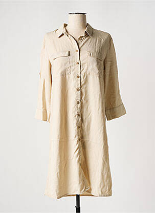 Robe mi-longue manches 3/4 manches 3/4 beige KANOPE femme