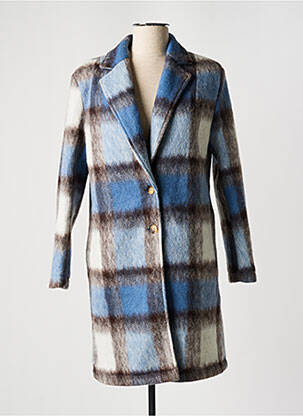 Manteau long bleu KANOPE pour femme