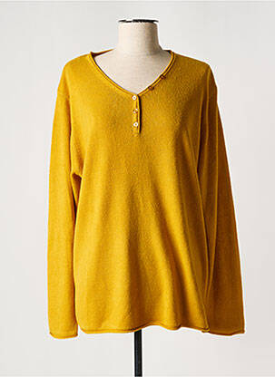 Pull jaune CASHMERE FEELING pour femme