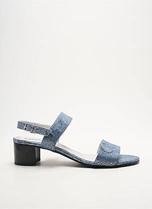 Sandales/nu pieds type de semelle amortissante talon de 4 à 6cm bleu INEA femme
