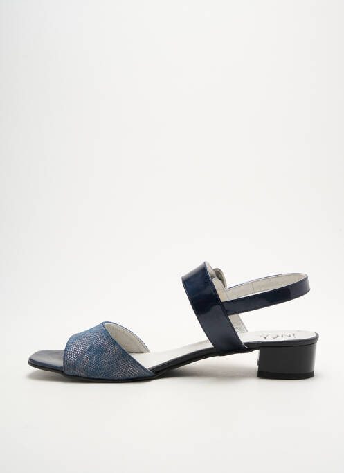 Sandales/nu pieds matière lisse talon plat jusqu'à 3cm bleu INEA femme