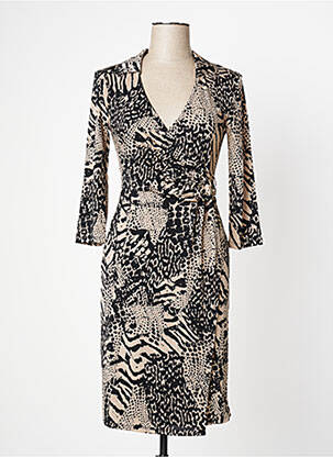 Robe mi-longue manches 3/4 manches 3/4 noir MORGAN femme