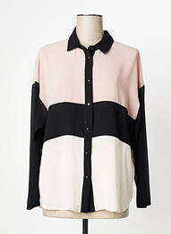 Chemisier coupe droite manches longues beige LOLA femme