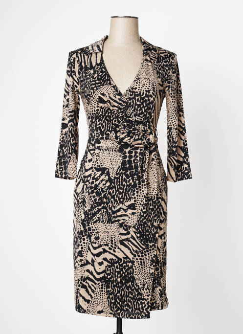 Robe mi-longue manches 3/4 manches 3/4 noir MORGAN femme