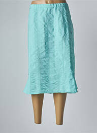 Jupe mi-longue coupe droite bleu GUY DUBOUIS femme