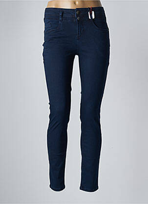Pantalon slim stretch taille haute bleu STREET ONE femme
