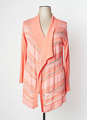 Gilet manches longues col châle rose WEILL femme