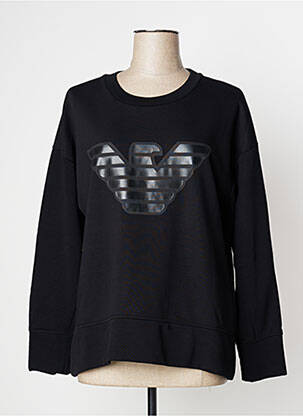 Pull finition bords-côtes manches longues noir ARMANI femme