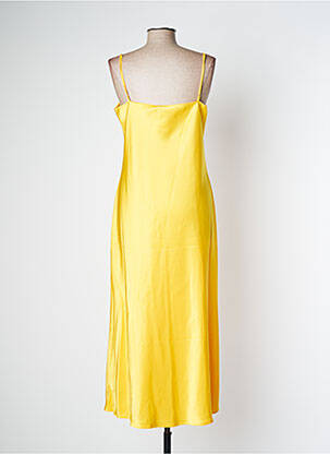 Robe mi-longue col v fines bretelles jaune RALPH LAUREN femme