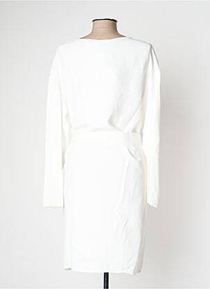 Robe mi-longue manches longues manches longues beige ARMANI femme