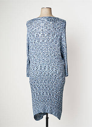Robe mi-longue manches 3/4 manches 3/4 bleu WEILL femme