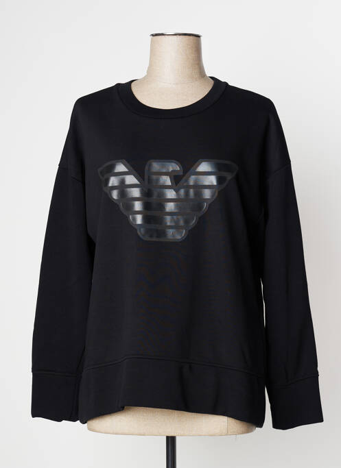 Pull finition bords-côtes manches longues noir ARMANI femme