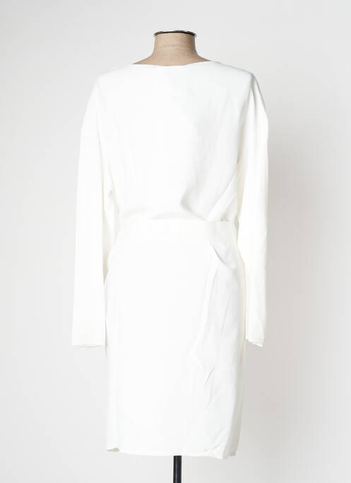 Robe mi-longue manches longues manches longues beige ARMANI femme