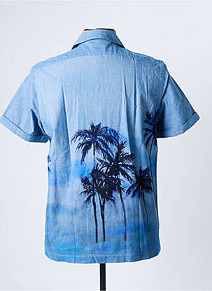 Chemise manches courtes imprimé fantaisie bleu FACONNABLE homme