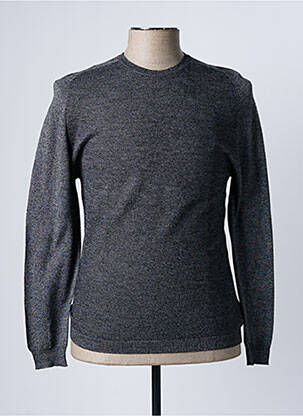 Pull tissage chiné manches longues gris MONTAGUT homme