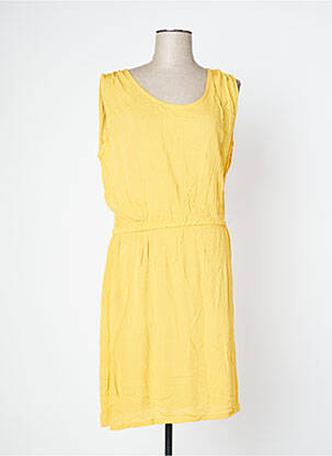 Robe mi-longue jaune ICHI femme