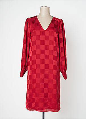 Robe mi-longue rouge ICHI femme