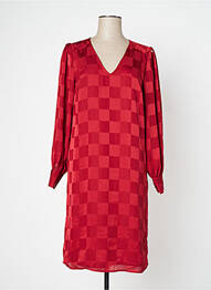 Robe mi-longue rouge ICHI femme
