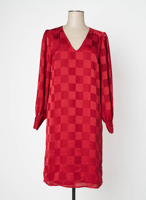 Robe mi-longue rouge ICHI pour femme