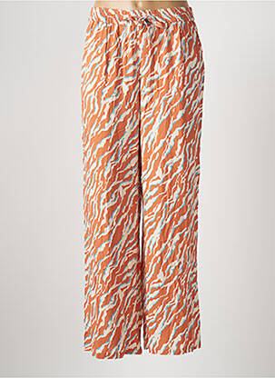 Pantalon large orange ICHI pour femme