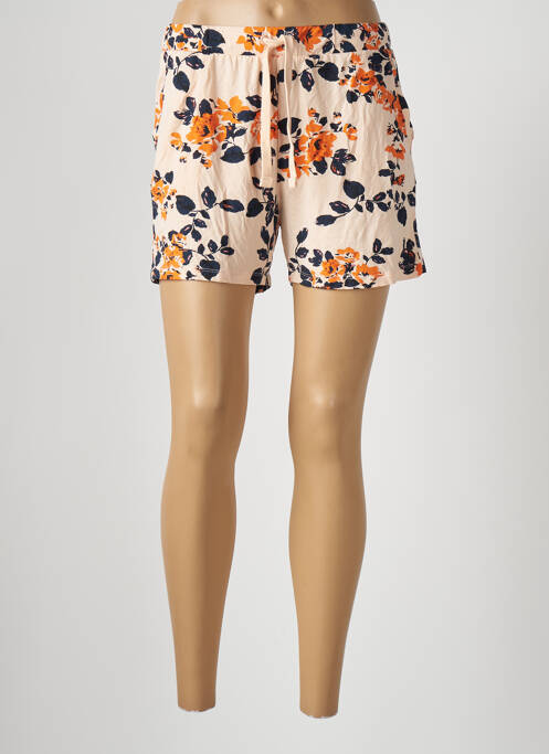 Short orange ICHI pour femme
