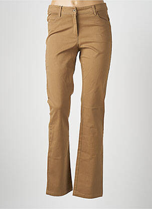 Pantalon slim taille élastique taille normale marron AGATHE & LOUISE femme