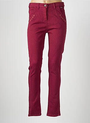 Jeans coupe slim stretch taille normale rouge AGATHE & LOUISE femme