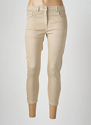 Jeans skinny taille haute taille haute beige LAUREN VIDAL femme