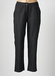 Pantalon droit tissage crêpe taille normale noir AGATHE & LOUISE femme