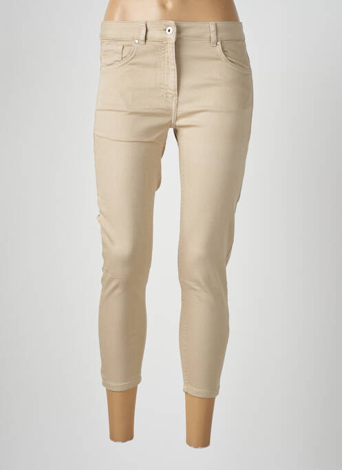 Jeans skinny taille haute taille haute beige LAUREN VIDAL femme