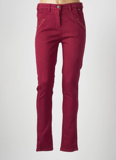 Jeans coupe slim rouge AGATHE & LOUISE pour femme