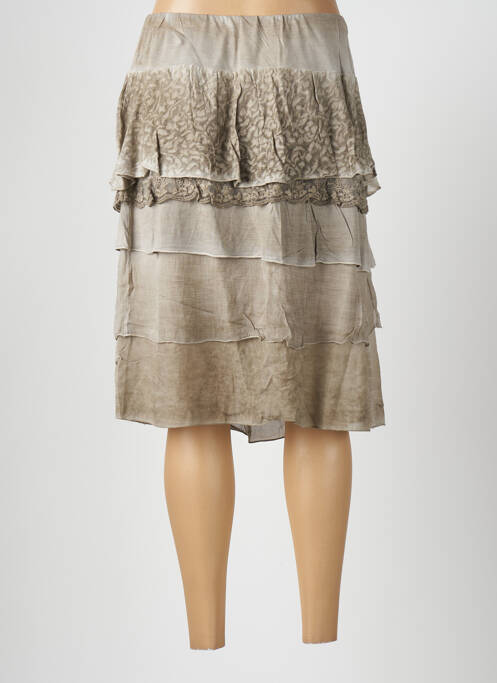 Jupe mi-longue marron JAC JAC pour femme